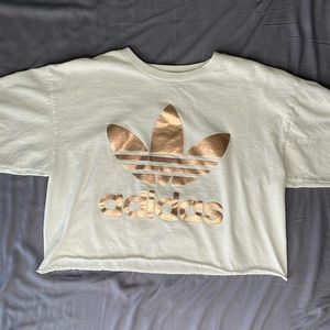Adidas Rose Gold Crew Neck Crop Top